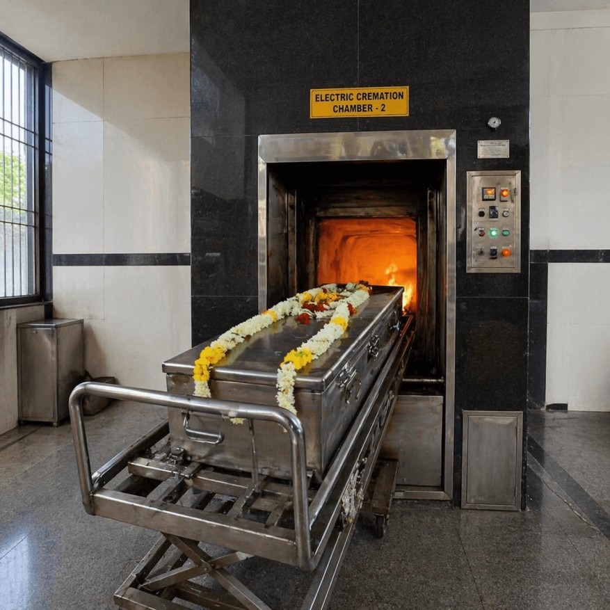 electric cremation service Bangalore crematorium chamber modern facility