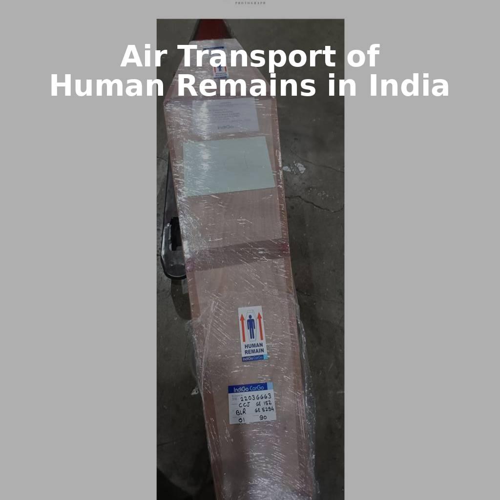 Dead body transportation by air in India using sealed coffin with airline cargo labeling